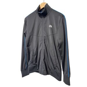 The North Face Track Jacket Black Blue Stripe Full Zip‎ Men's Size Small EUC